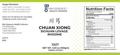 traditional Chinese medicine, herbs, Bioessence, Chuan Xiong