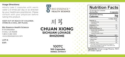 traditional Chinese medicine, herbs, Bioessence, Chuan Xiong