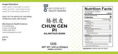 traditional Chinese medicine, herbs, Bioessence, Chun Gen Pi