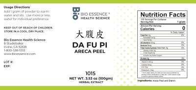 traditional Chinese medicine, herbs, Bioessence, Da Fu Pi