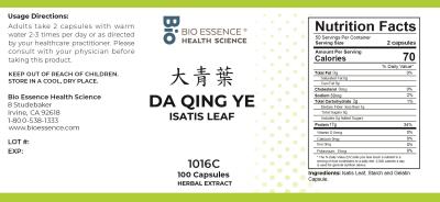 traditional Chinese medicine, herbs, Bioessence, Da Qing Ye