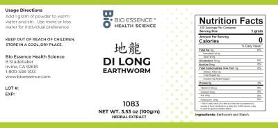 traditional Chinese medicine, herbs, Bioessence, Di Long