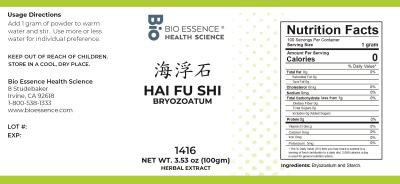 traditional Chinese medicine, herbs, Bioessence, Hai Fu Shi