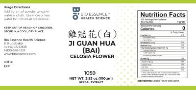 traditional Chinese medicine, herbs, Bioessence, Ji Guan Hua (Bai)
