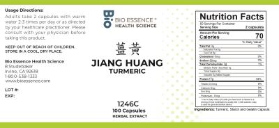 traditional Chinese medicine, herbs, Bioessence, Jiang Huang