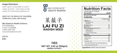 traditional Chinese medicine, herbs, Bioessence, Lai Fu Zi