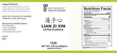 traditional Chinese medicine, herbs, Bioessence, Lian Zi Xin