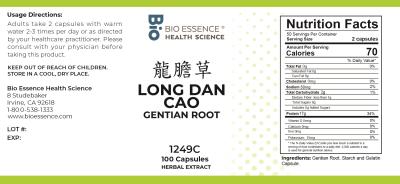 traditional Chinese medicine, herbs, Bioessence, Long Dan Cao