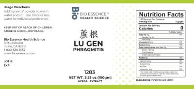 traditional Chinese medicine, herbs, Bioessence, Lu Gen