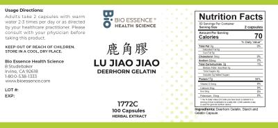 traditional Chinese medicine, herbs, Bioessence, Lu Jiao Jiao