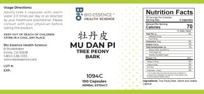 traditional Chinese medicine, herbs, Bioessence, Mu Dan Pi