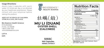 traditional Chinese medicine, herbs, Bioessence, Mu Li (Duan)
