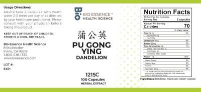traditional Chinese medicine, herbs, Bioessence, Pu Gong Ying