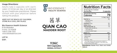 traditional Chinese medicine, herbs, Bioessence, Qian Cao