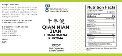 traditional Chinese medicine, herbs, Bioessence, Qian Nian Jian