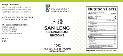 traditional Chinese medicine, herbs, Bioessence, San Leng