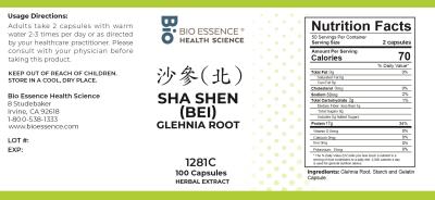 traditional Chinese medicine, herbs, Bioessence, Sha Shen (Bei)