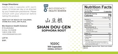 traditional Chinese medicine, herbs, Bioessence, Shan Dou Gen