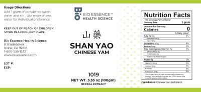 traditional Chinese medicine, herbs, Bioessence, Shan Yao