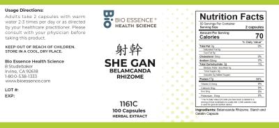 traditional Chinese medicine, herbs, Bioessence, She Gan