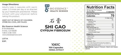 traditional Chinese medicine, herbs, Bioessence, Shi Gao