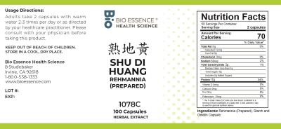 traditional Chinese medicine, herbs, Bioessence, Shu Di Huang