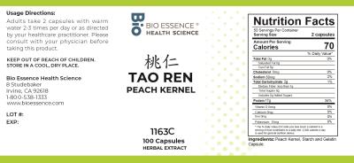 traditional Chinese medicine, herbs, Bioessence, Tao Ren