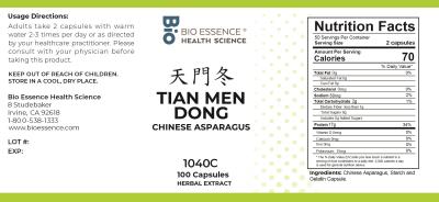 traditional Chinese medicine, herbs, Bioessence, Tian Men Dong