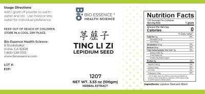 traditional Chinese medicine, herbs, Bioessence, Ting Li Zi