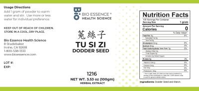 traditional Chinese medicine, herbs, Bioessence, Tu Si Zi
