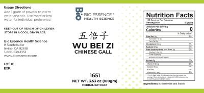 traditional Chinese medicine, herbs, Bioessence, Wu Bei Zi