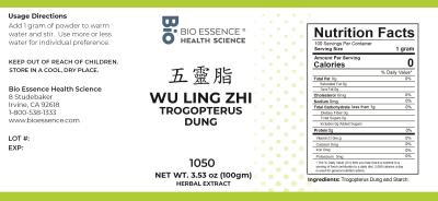 traditional Chinese medicine, herbs, Bioessence, Wu Ling Zhi