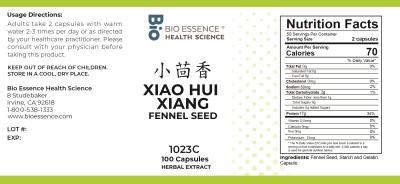 traditional Chinese medicine, herbs, Bioessence, Xiao Hui Xiang