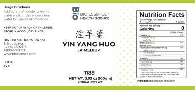 traditional Chinese medicine, herbs, Bioessence, Yin Yang Huo